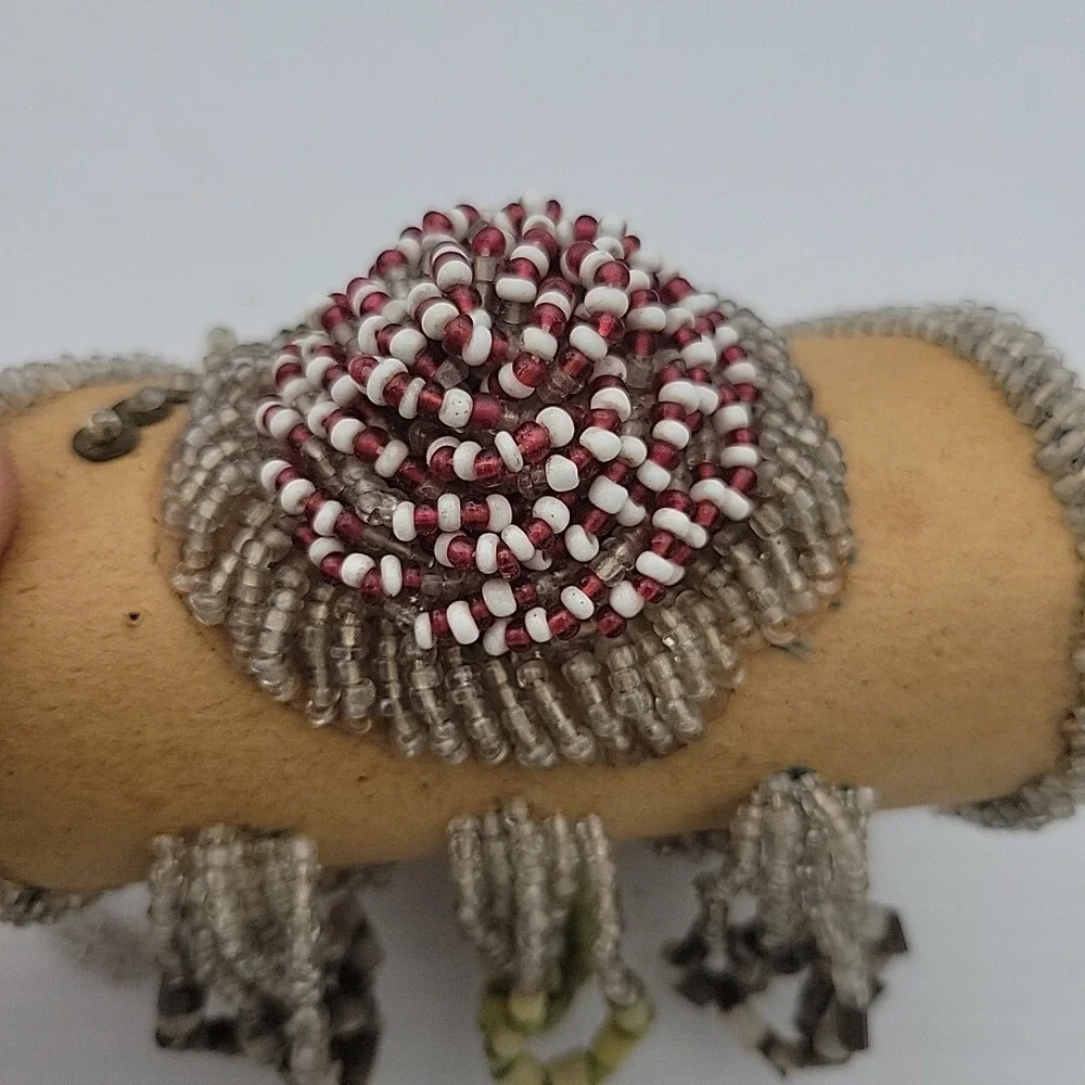 Vintage Antique Iroquois Mohawk Native American Hand Beaded Souvenir Pouch Purse
